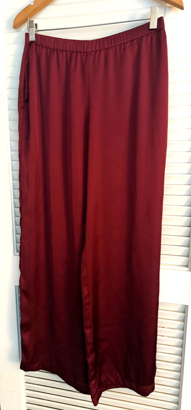 Abercrombie Women's Satin Pull-On Pant Regular Size S Rich Ruby